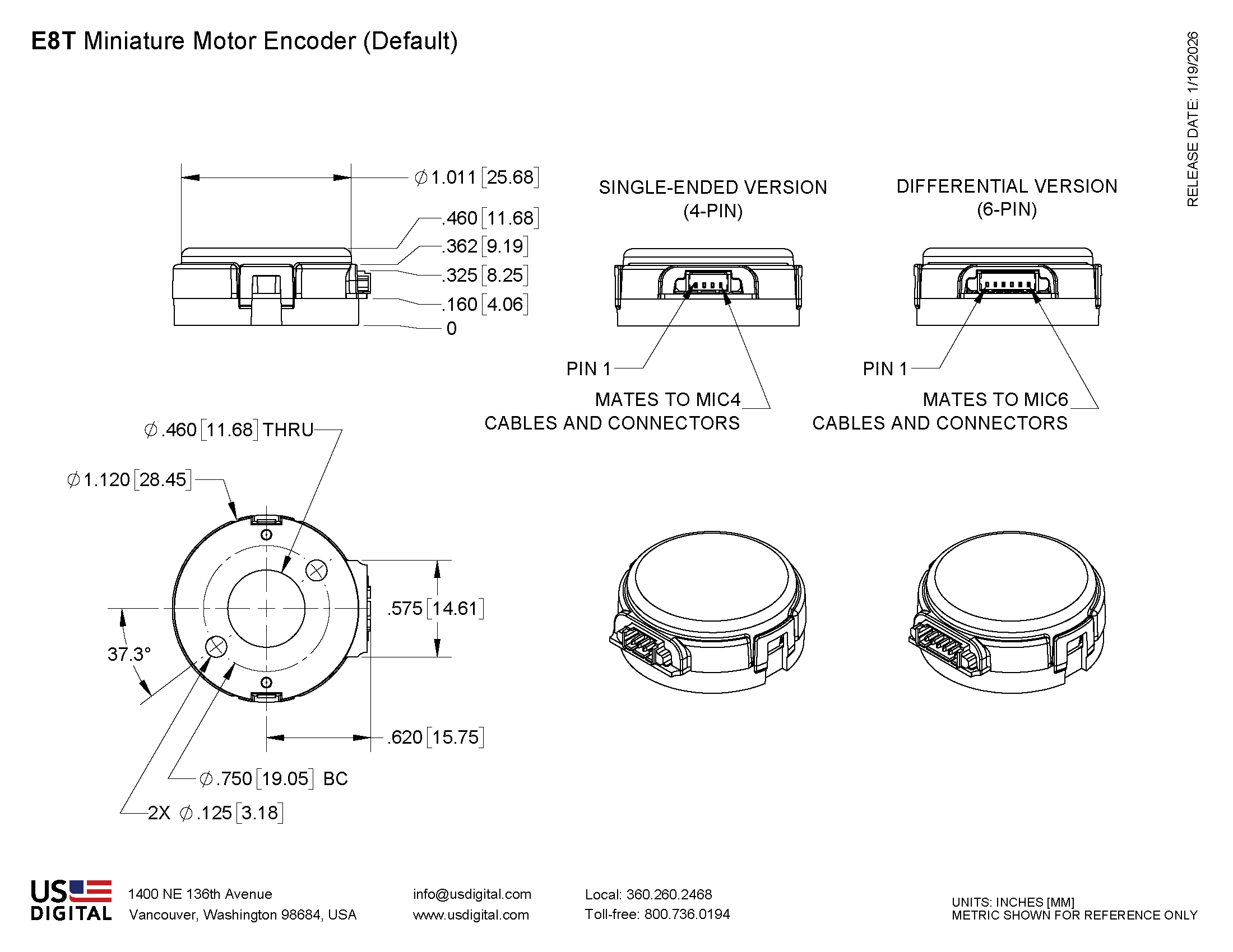 E8T Single Ended Mech Drawing Mechanical Drawing